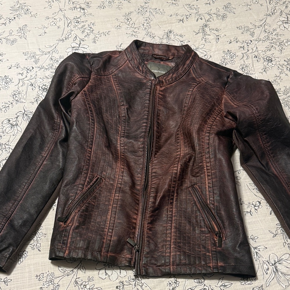 Maurices Burgundy Leather Jacket